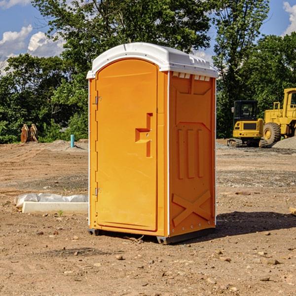 how often are the portable restrooms cleaned and serviced during a rental period in Onslow Iowa